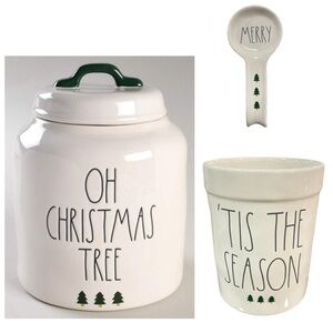 NEW Rae Dunn Christmas Bundle ~ Canister, Crock & Spoon Rest